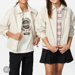 NEW Uniqlo Kids Natural Zip-Up Short Jacket Unisex kids size 9-10
